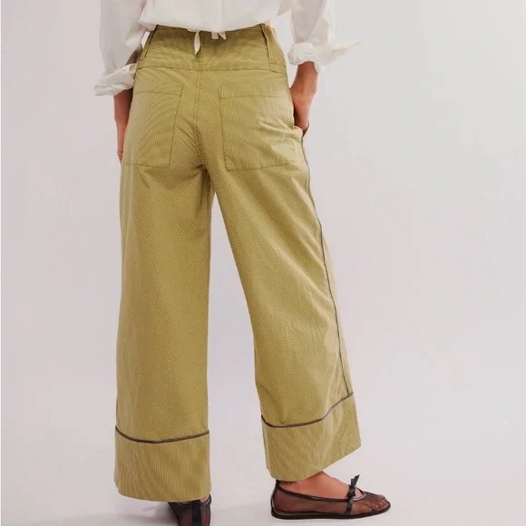 Striped Poplin Wide-Leg Pants - Picture 2 of 4